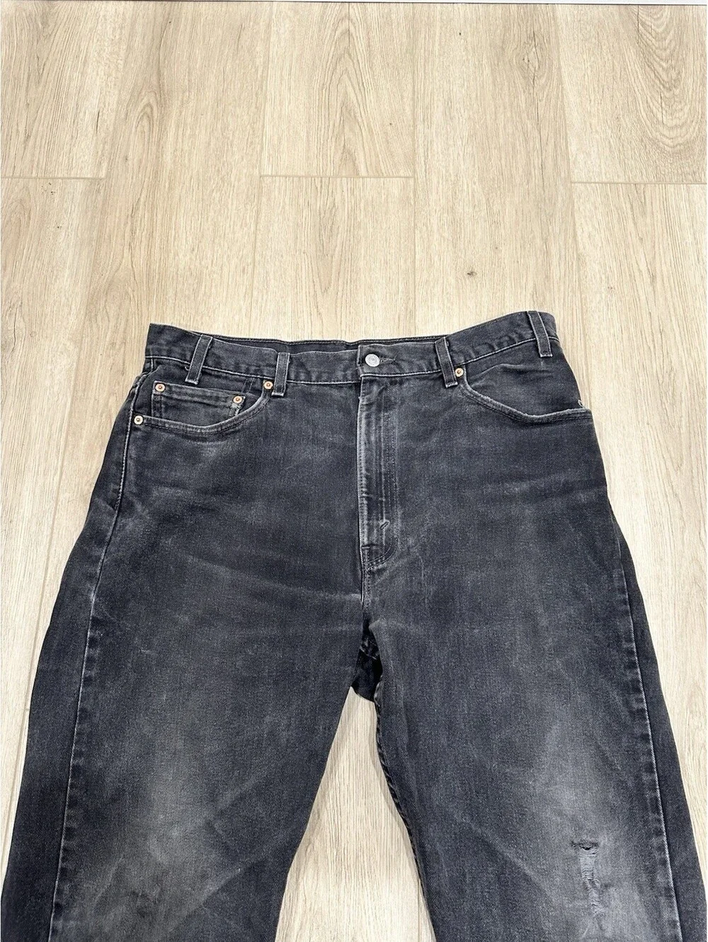VTG Levi’s Black Faded 37x33 505 Jeans Made In USA Men’s Straight Leg